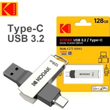 Kodak Type C ve  USB 3.2  Flash Bellek  Otg Çift Giriş Premium