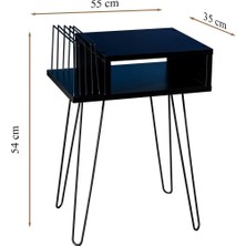 Akıs Home Plak ve Pikap Sehpası Metal Ayaklı Siyah