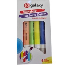 Galaxy Silinebilir Fosforlu Kalem 6'lı