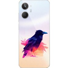 Zeyno Realme 10 4g Uyumlu Renkli Karga  Desenli Silikon Kılıf