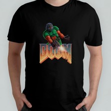 Pixxa Doom Retro Gaming  Pamuklu Bisiklet Yaka T-Shirt Model 1