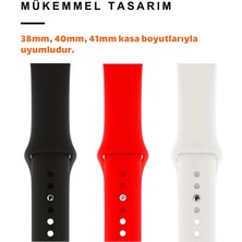 Ewec Üçlü Set | Apple Watch 3 4 5 6 7 8 9 Se 38-40-41 mm ve Series 10 (42 Mm) Uyumlu Silikon Kordon Seti