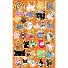 Komik Cats Seri 2 Sticker Telefon Laptop Notebook Tablet Defter Matara Stiker Etiket