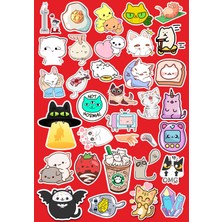 Komik Cats Seri 5 Sticker Telefon Laptop Notebook Tablet Defter Matara Stiker Etiket