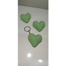 İnci Mode Amigurumi Hediyelik Dağıtmalık Düğün Kına Nikah Örgü Kalp Anahtarlık