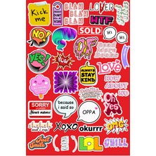 Funny Eğlenceli Ifadeler Seri 3 Sticker Telefon Laptop Notebook Tablet Defter Matara Stiker Etiket