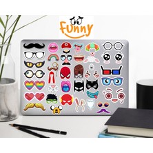 Eğlenceli Yüz Maskeleri Sticker Telefon Laptop Notebook Tablet Defter Matara Stiker Etiket