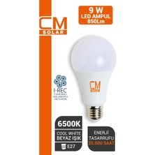 Cmsolar 9W E27 Duy 6500K Beyaz Işık LED Ev Ampulü