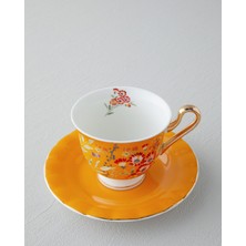 English Home Miranda New Bone China 4 Parça 2 Kişilik Çay Fincanı Takımı 220 ml Turuncu