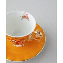 English Home Miranda New Bone China 4 Parça 2 Kişilik Çay Fincanı Takımı 220 ml Turuncu