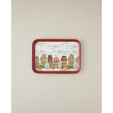 English Home Snowy Melamin Kaydırmaz Tepsi 27X36 cm Kırmızı - Yeşil