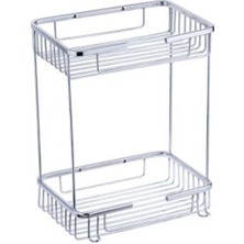 Nil Mono Dikdörtgen Şampuanlık 2li Krom 15*21CM