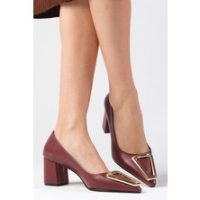 Mio Gusto Lucinda Bordo Renk Kadın Topuklu Ayakkabı