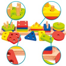 İyi Toys Ahşap 5'li Geometri Sıralama Montessori