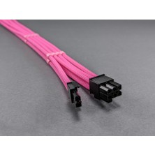 mm 6+2 Pin Ekran Kartı Uzatma Kablosu - Pembe Sleeved