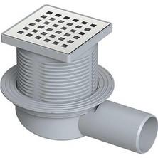 MaxiFlow Sifon Yalıtım Ø70 10*10CM Duvar Dibi Pas.ızgara Yan