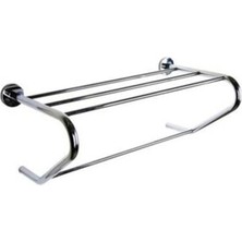 MaxiFlow 304 Paslanmaz Açılı Destekli Raf Havluluk Ø19 50X28X19CM Şık Tasarım