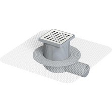 MaxiFlow Sifon Yalıtım Ø50 10*10CM Fileli Pas.ızgara Yan