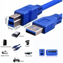 Leonpro 1 Metre USB 3.0 Yazıcı Kablosu 1 Metre USB 3.0 Printer Kablosu Am Bm Kablo