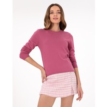 Pierre Cardin Kadın Gül Kurusu Slim Fit Basic Kazak 50300769-VR026