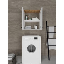 dolapmodellericom Çamaşır Makine Üstü Dolabı Banyo Havlu Dolabı