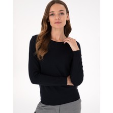 Pierre Cardin Kadın Lacivert Slim Fit Basic Kazak 50300769-VR033