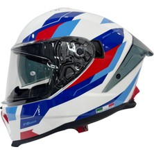 Sway 865 Tıtan White Blue Red Kask