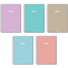 Papirüs Pastel Sert Kapak Spiralli 16*23 120 Yaprak Çizgil Defter (1 Adet)