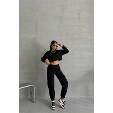 Dip Moda Kadın Bisiklet Yaka Crop Eşofman Takımı DPNBG041