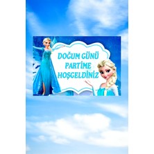 VibeHome Frozen Temalı "doğum Günüme Hoş Geldiniz" Banner - Doğum Günü Partileri Için Renkli ve Eğlenceli