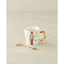 English Home Stary Soldier New Bone China Kaşıklı Kupa 360 ml Kırmızı - Yeşil