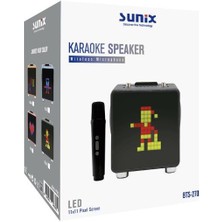 Sunix 15W 11X11 Piksel LED Ekranlı Karaoke Bluetooth Hoparlör Siyah BTS-270