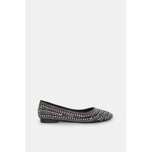 Letafia Wilton Taş Detaylı Siyah Babet