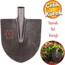 Erba Sapsız Çelik Bahçe Küreği Toprak Bel Belleme Çapalama Aleti Metal Kürek 28 cm Keskin Sağlam