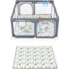 Playard Maxi Güvenli Bebek ve Çocuk Oyun Alanı Oyun Parkı 150X150CM Oyun Matı ve Topları