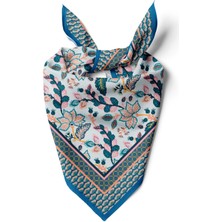 Mavi Desenli Pamuk Bandana