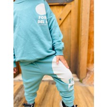 Ladin Store Yeni Sezon Erkek Çocuk Baskılı Pamuklu 3 Iplik Şardonsuz Sweatshirt ve Eşofman Alt-Üst Takım