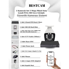 Bestcam 1 Kameralı Set 5 Mega Piksel Sony Lensli Full Hd Gece Görüşlü Güvenlik Kamera Seti 500 GB Hard Disk