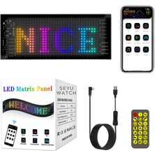 Pixel LED Panel Dijital Ekran Yazı ve Animasyon Eklenebilen Telefon kontrollü Yapışkanlı 16*32 led