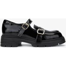 Valmenti Kadın  Deri Siyah Rugan Casual Ayakkabı 926 24115 Bn Ayk SK24-25 Sıyah Rgn