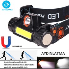 Gaman Dağcılık Tırmanışı ve Gece Koşucuları Için Su Geçirmez Cob LED Kafa Lambası 1200 Lümen USB Şarjlı