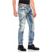 CD535  Dikişli Cepli Açık Erkek Kot Jeans