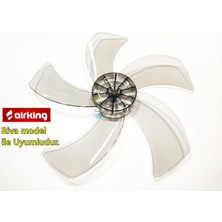 Sern Airking Riva Modele Uyumlu Vantilatör Pervanesi 16inç 5 Kanat 38Cm Füme Renk PLS