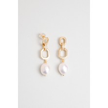 So CHIC Helen 18 Ayar Sarı Altın Kaplama Gümüş İnci Küpe