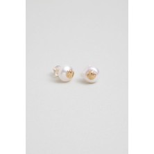 So CHIC Deniz Kabuğu 18 Ayar Sarı Altın Kaplama Gümüş İnci Küpe