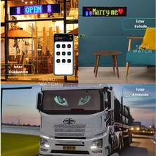 Pixel LED Panel Dijital Ekran Yazı ve Animasyon Eklenebilen Telefon kontrollü Yapışkanlı 16*96 led