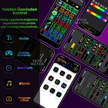 Pixel LED Panel Dijital Ekran Yazı ve Animasyon Eklenebilen Telefon kontrollü Yapışkanlı 16*96 led