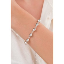 TMT Silver Gümüş Toplu Top Habbe Hallow Taşsız Bileklik