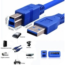 YK Desing USB 3.0 Yeni Nesil Yazıcı Printer HDD Dock Için USB Kablosu 3m