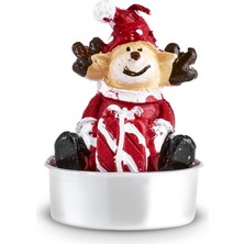 Karaca New Year Yılbaşı Bear 3'Lü Tealight Mum 13,8x4,8x7 Cm